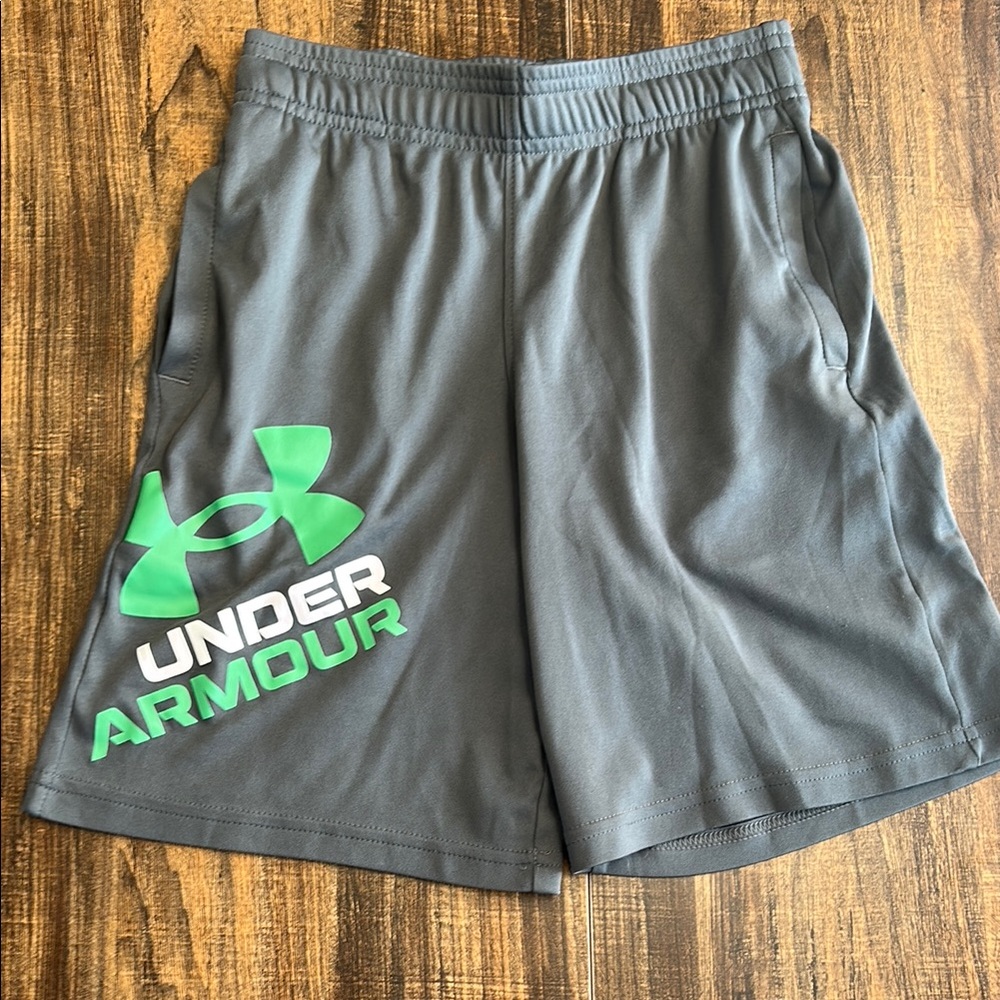 Under Armour Gray and Green Athletic Shorts